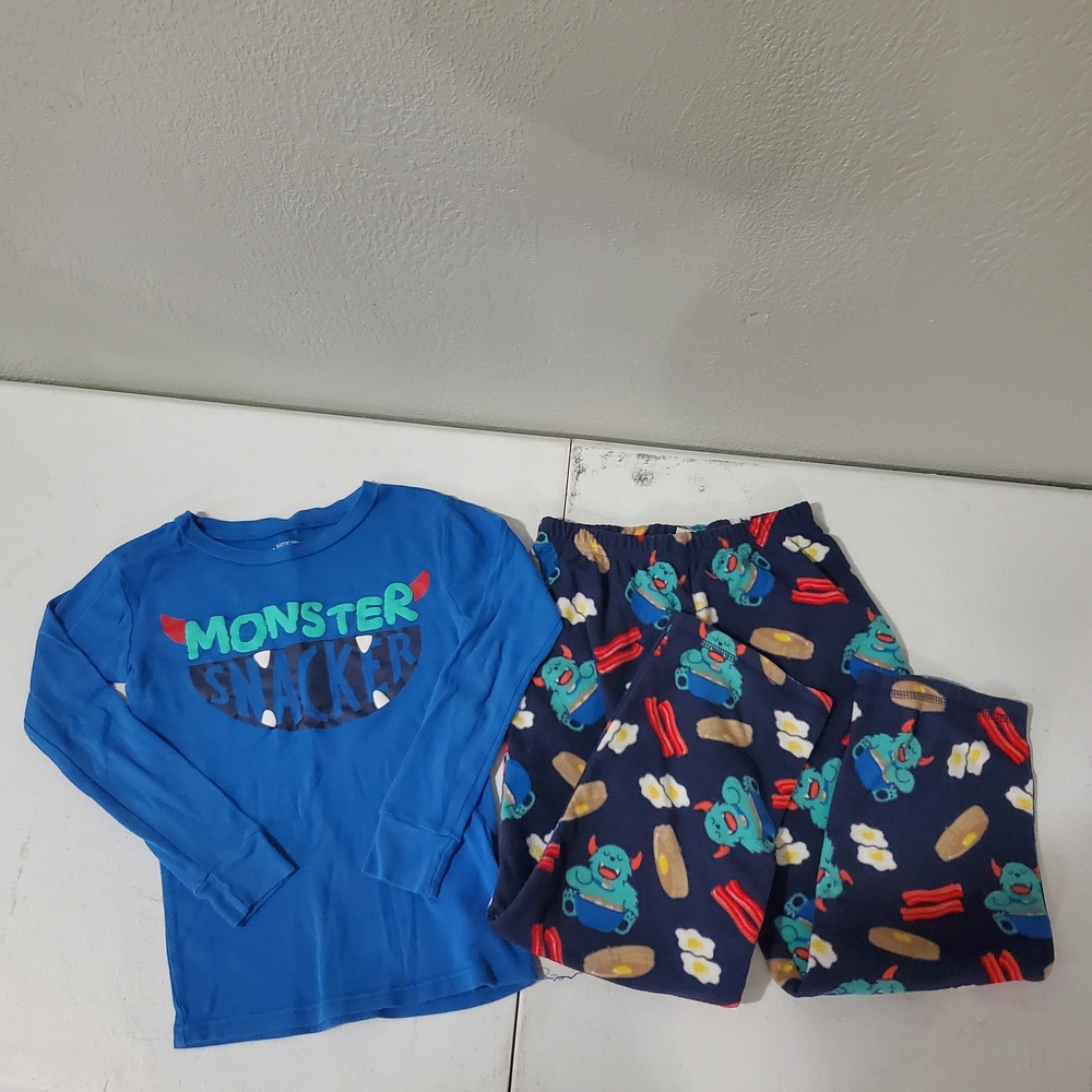 Carter's Blue Monster Snacker Pajama Set
